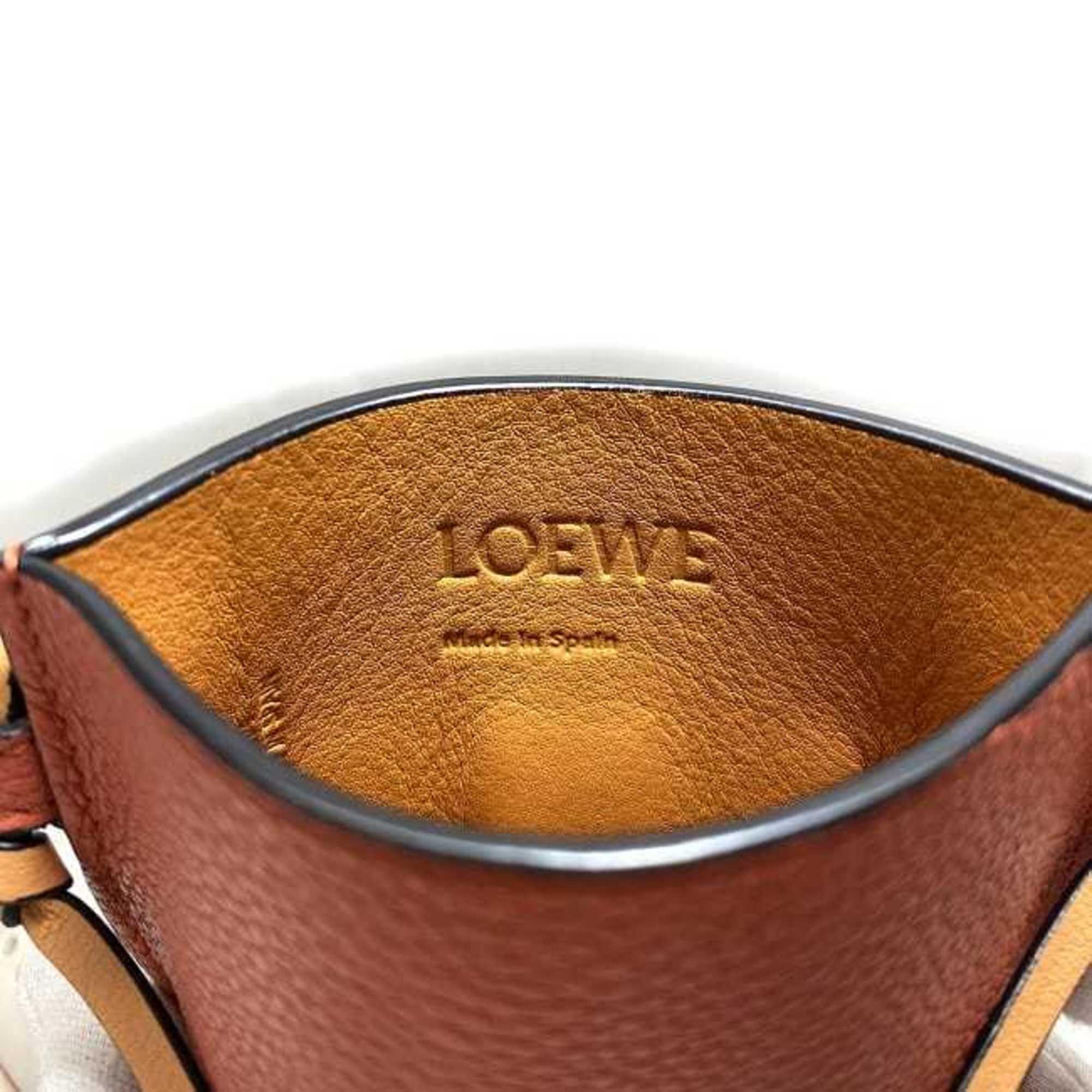 Loewe pocket shoulder orange brown anagram 124.12.Z45 6977 pochette leather LOEWE bag card