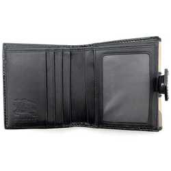 Burberry W wallet beige black check double PVC patent leather BURBERRY folio flap ladies'