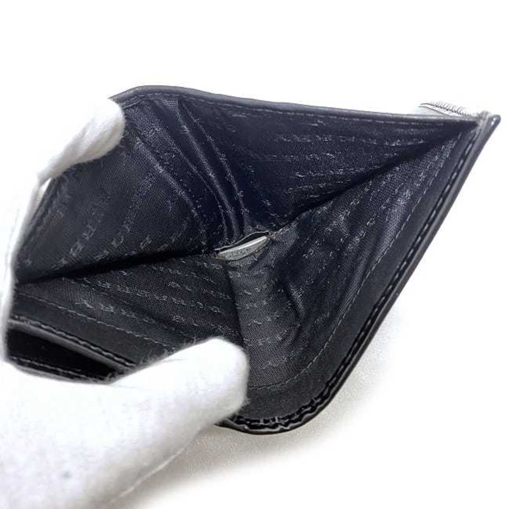 Burberry W wallet beige black check double PVC patent leather BURBERRY folio flap ladies'
