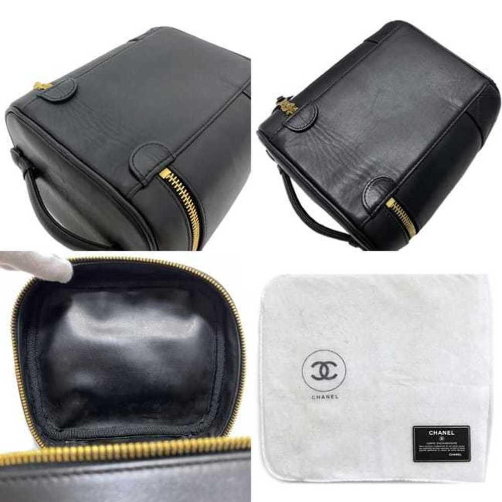 Chanel Vanity Bag Black Gold Bicolore A01619 Leather Lambskin No. 3 CHANEL  Handbag Cocomark Quilted Pouch Cosmetics