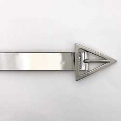 Bottega Veneta triangle belt silver metallic 609275 25mm 70cm 65cm leather metal BOTTEGA VENETA