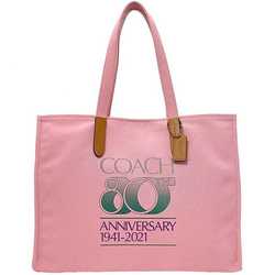 Coach Tote Bag Pink C7072 Canvas Leather COACH Big 80TH Anniversary 80th Limited Collection Size Cloth Charm