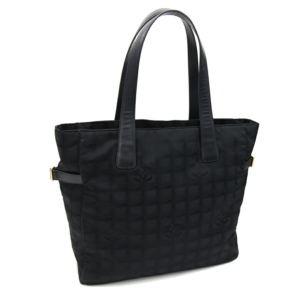 Chanel Tote Bag New Line GM A15825 Black Nylon Canvas Leather