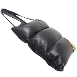Loewe LOEWE Bag Ladies Tote Shoulder Puffy Vertical Leather Nylon Black