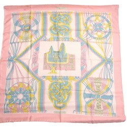 Hermes Carre 90 silk scarf muffler pink multicolor