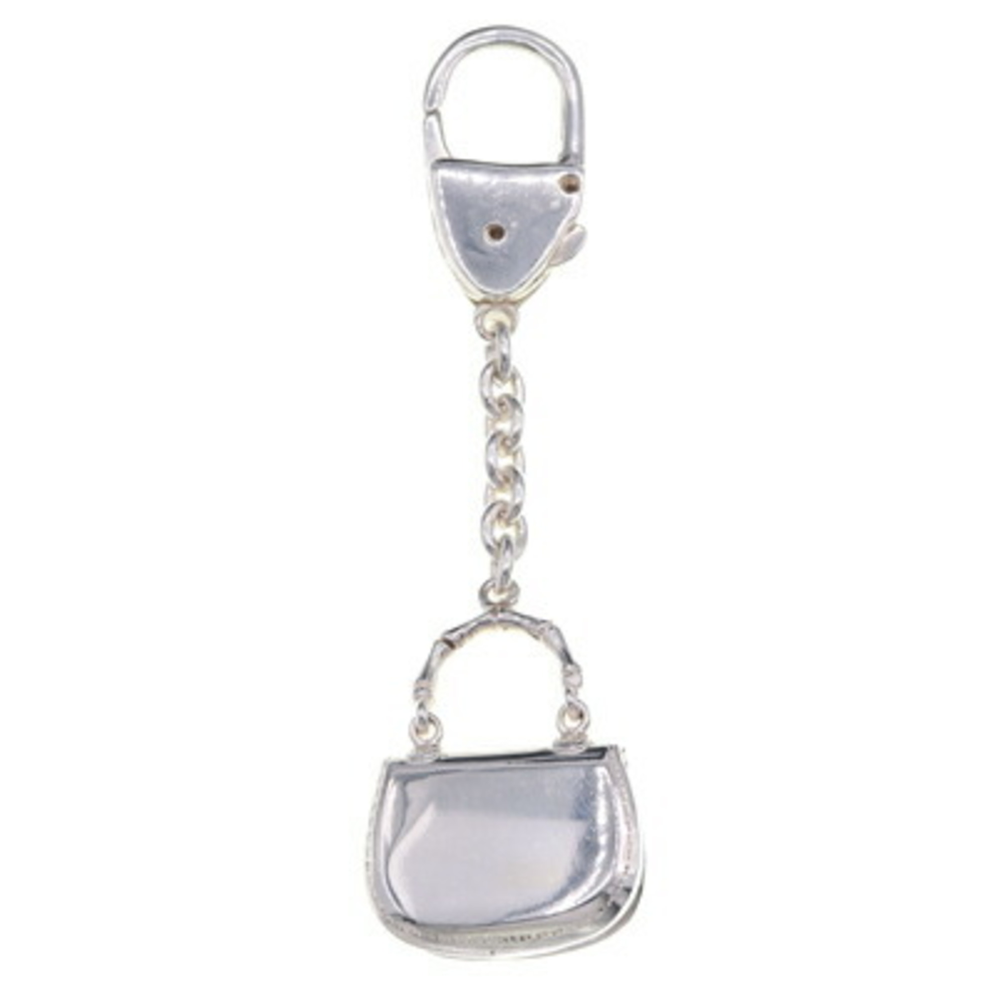 Gucci key holder bag motif silver metal bamboo ring charm ladies GUCCI