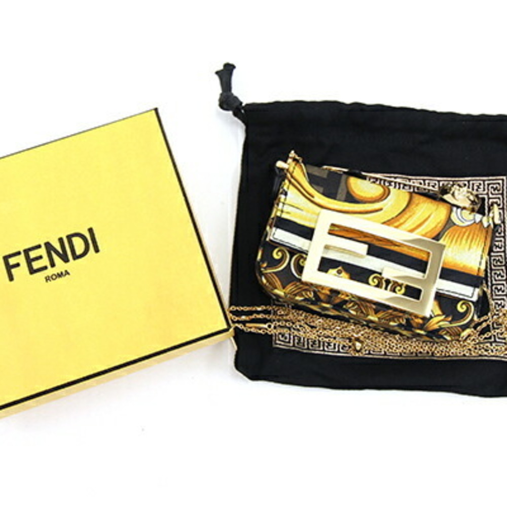 Fendi Black Micro Baguette Chain Shoulder Bag