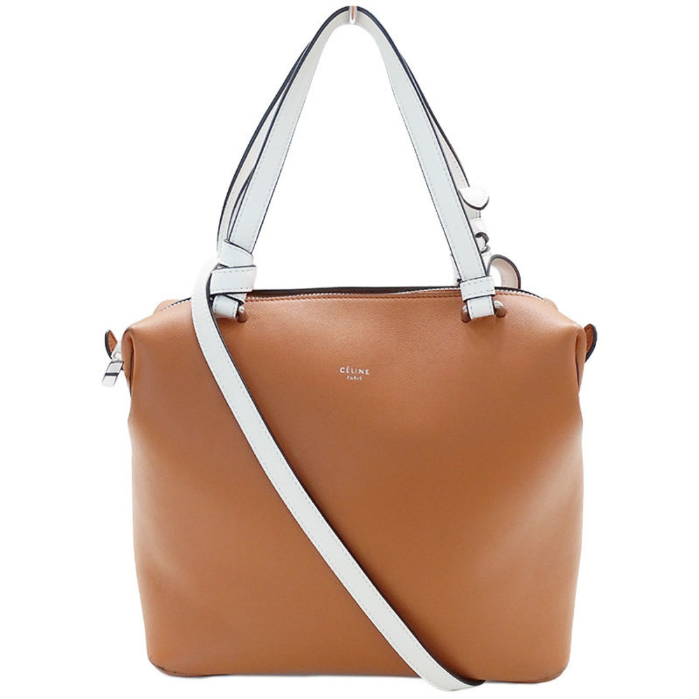 Women's Brown Leather Cube Bag