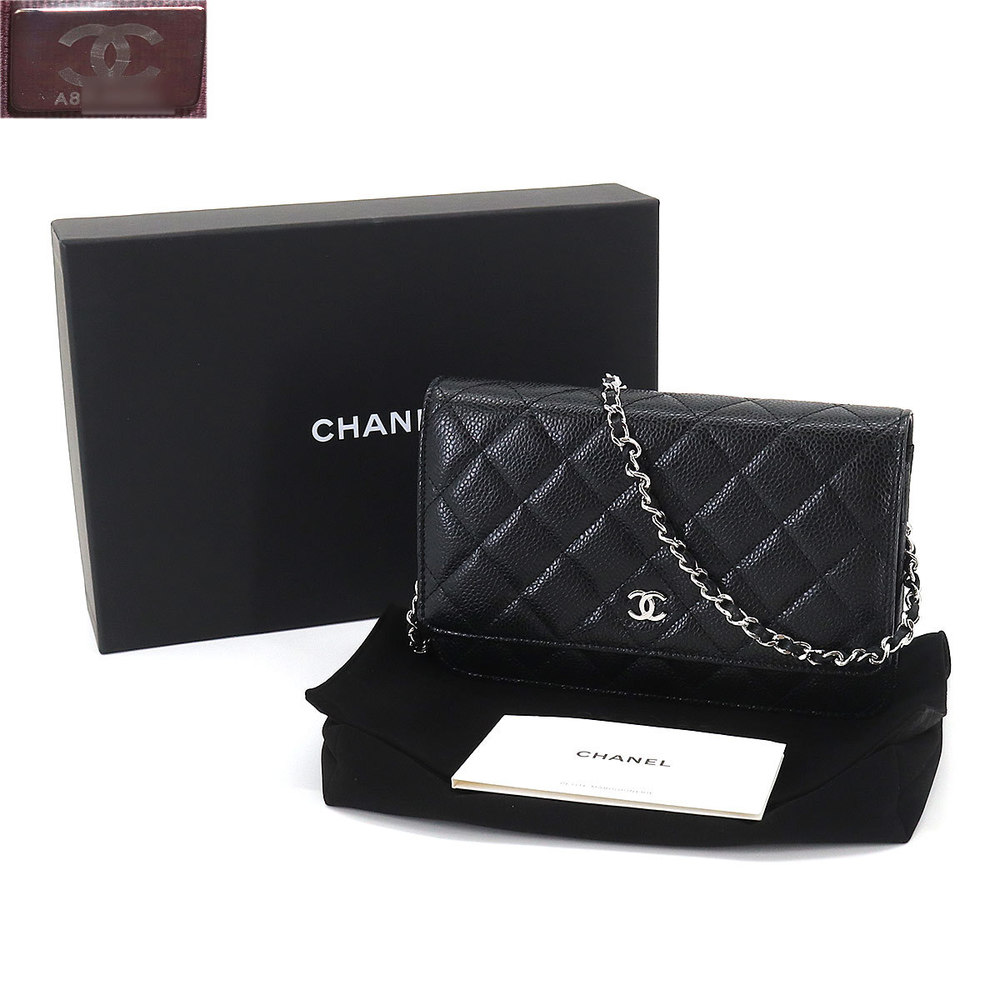 Shop CHANEL CHAIN WALLET 【CHANEL】Classic Wallet on Chain *Cavier skin*  (AP0250) by SaKURa_JAPAN