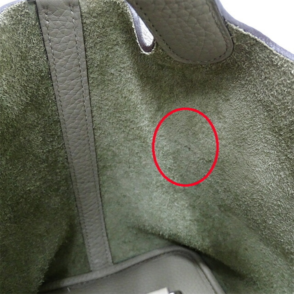 Hermes HERMES Bag PM Women's Picotin Lock Handbag Taurillon Clemence Sage  Green T Engraved