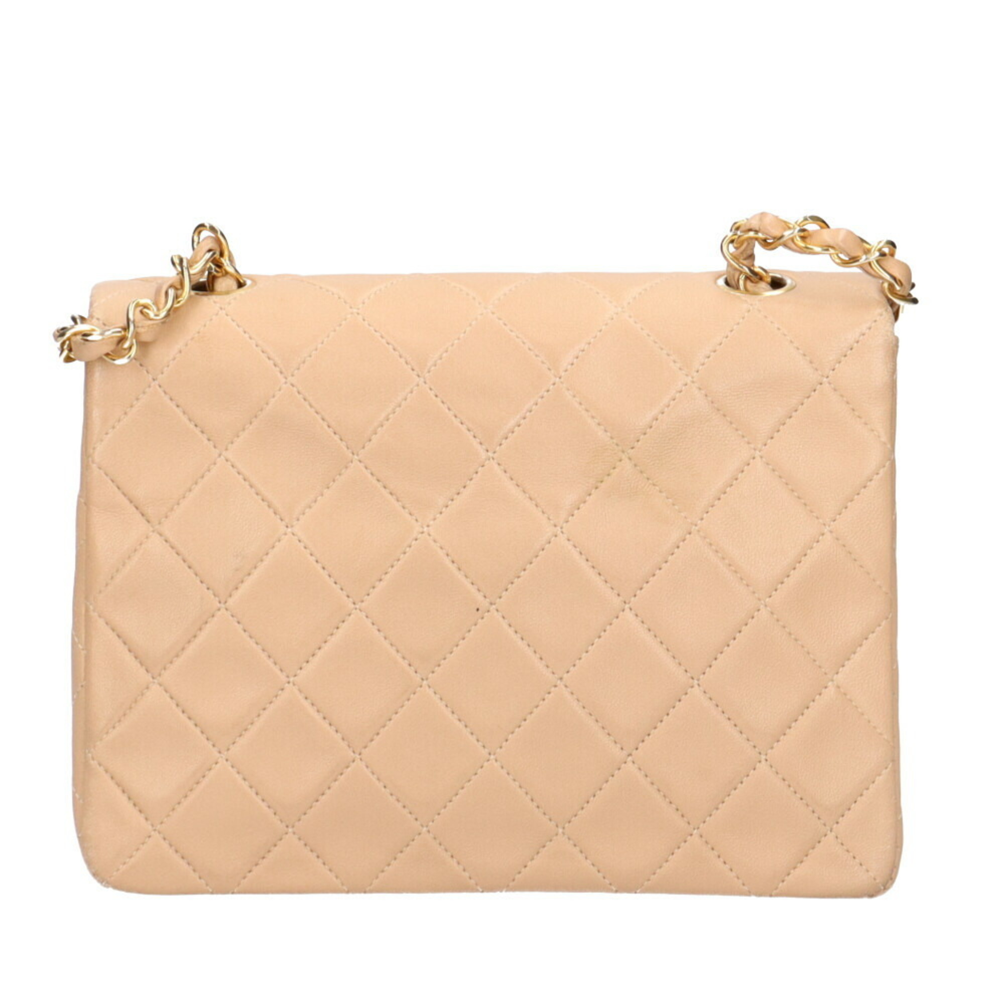 Chanel Chain Matelasse Shoulder Bag Lambskin Beige Ladies CHANEL