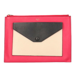 Celine Clutch Bag Leather Pink Ladies CELINE