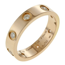Cartier Love Full Diamond Ring No. 8 18K K18 Pink Gold Women's CARTIER