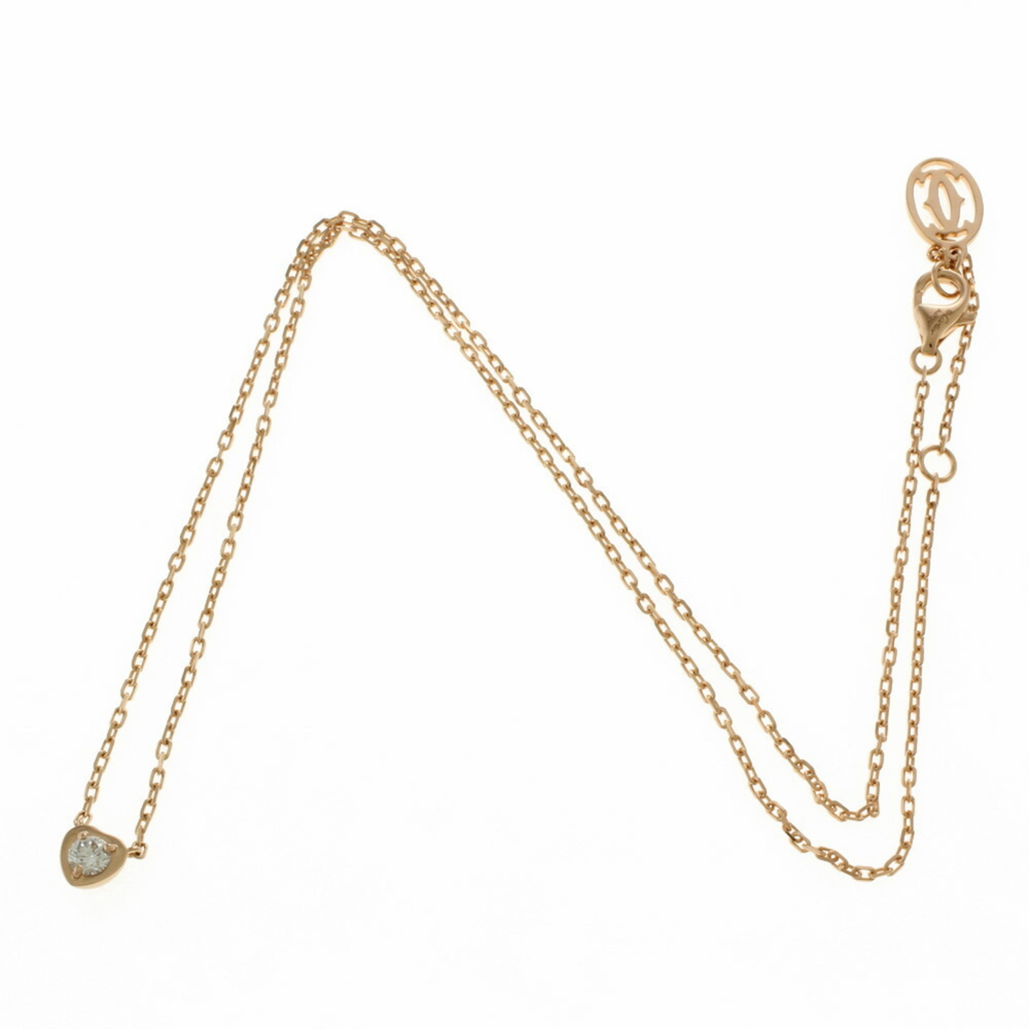 Cartier d'Amour Heart Necklace 18K K18 Pink Gold Diamond Women's CARTIER