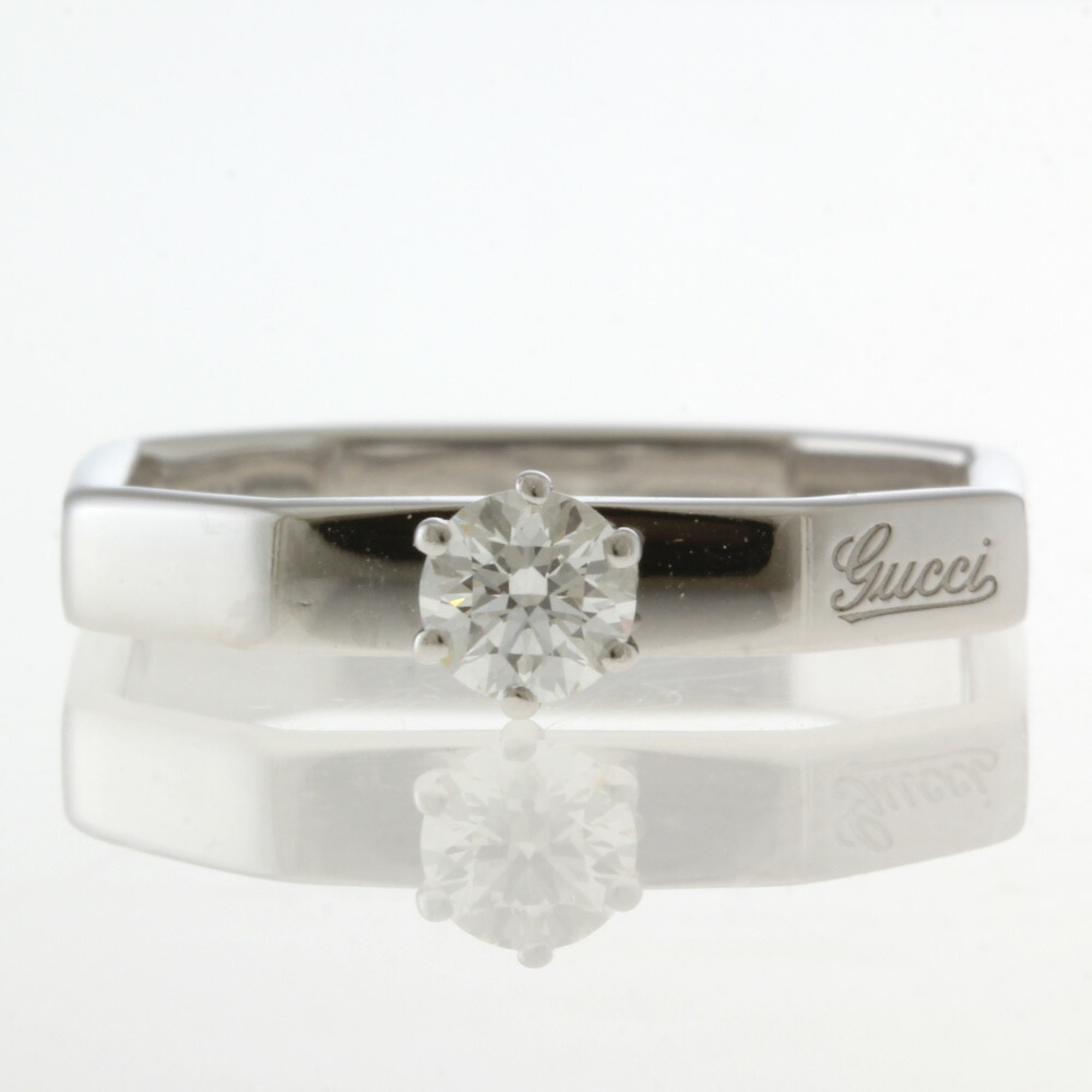 Gucci Octagonal Ring No. 8 18k K18 White Gold Diamond Ladies GUCCI