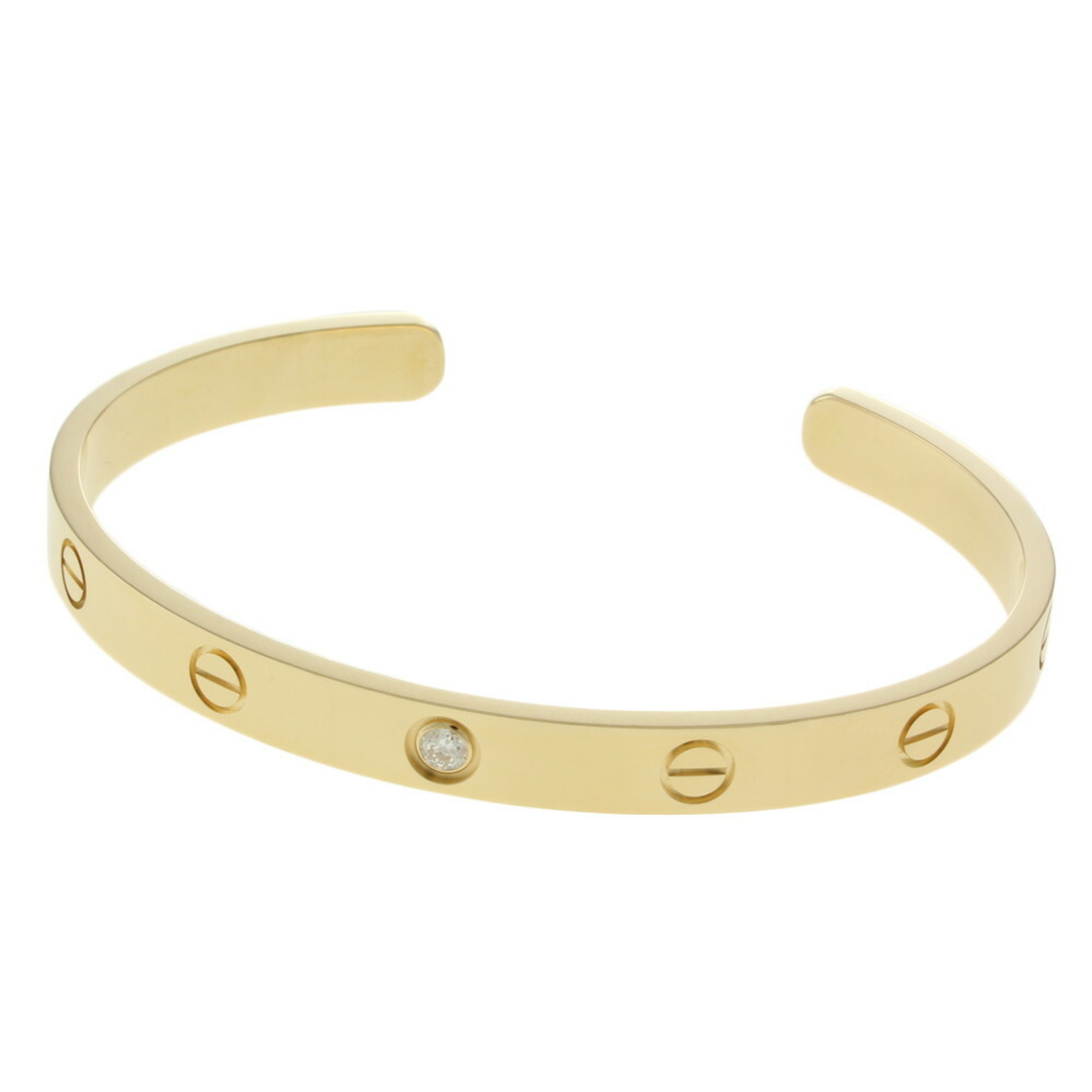 Cartier Love Open Bangle 18K K18 Yellow Gold Diamond Women's CARTIER