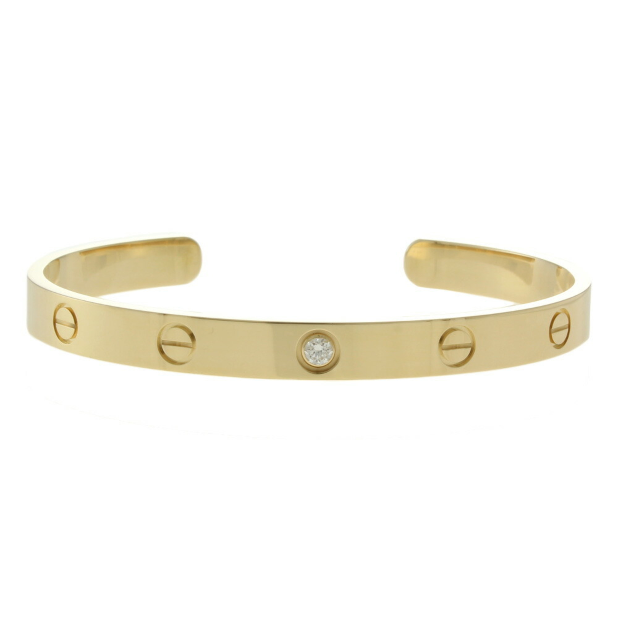 Cartier Love Open Bangle 18K K18 Yellow Gold Diamond Women's CARTIER