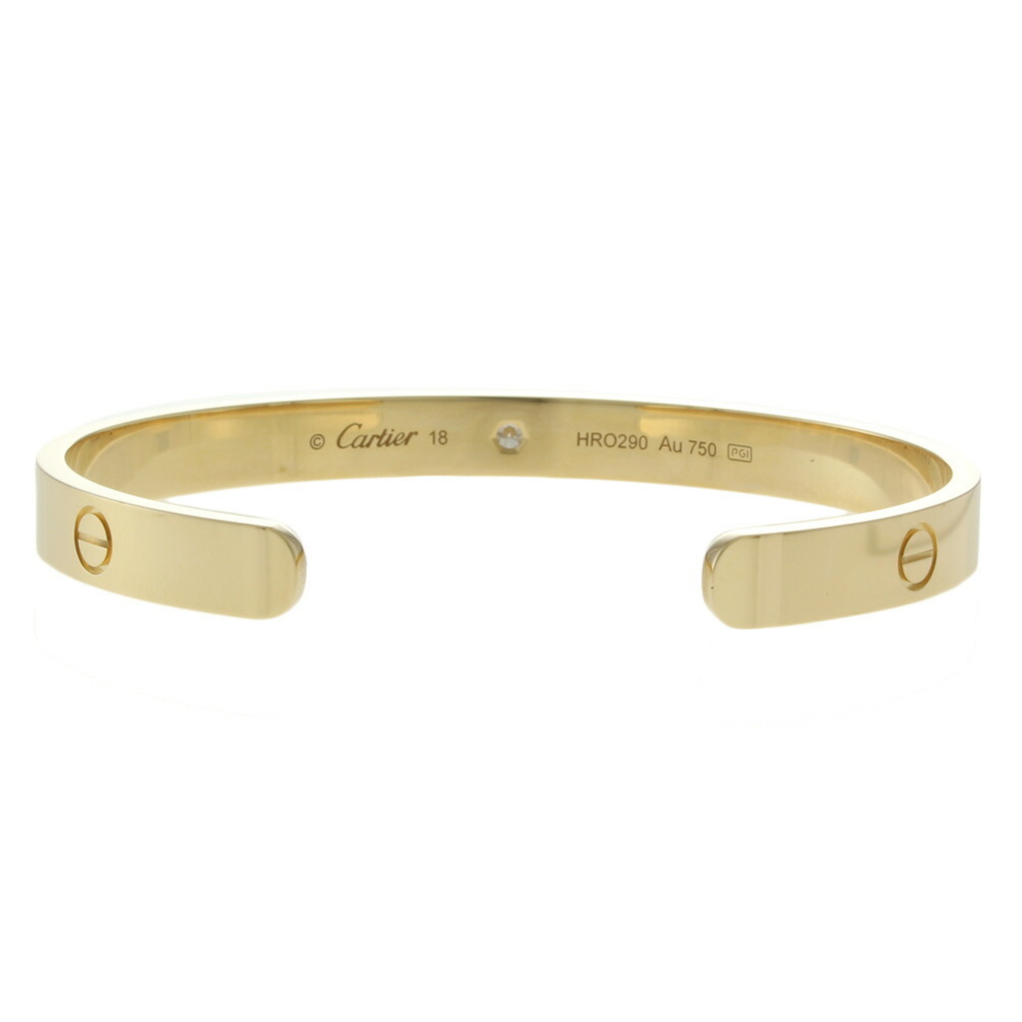 Cartier Love Open Bangle 18K K18 Yellow Gold Diamond Women's CARTIER