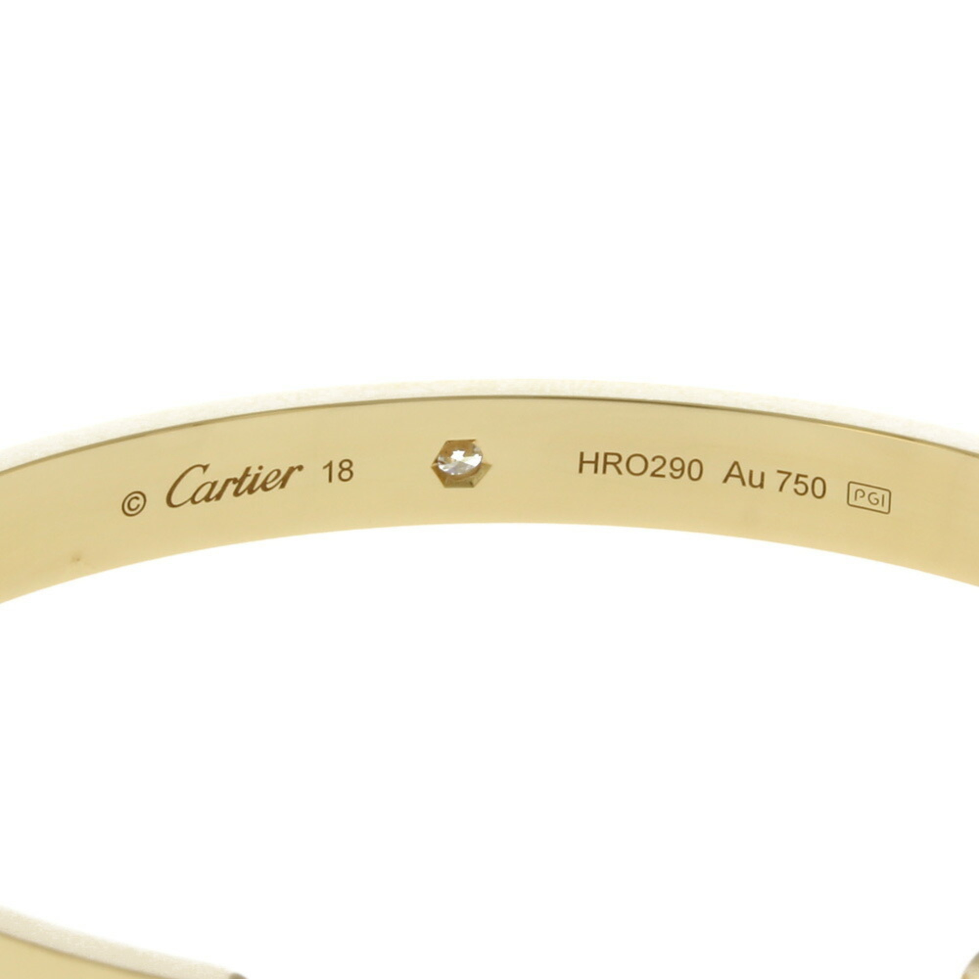 Cartier Love Open Bangle 18K K18 Yellow Gold Diamond Women's CARTIER