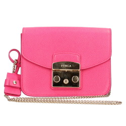 Furla Metropolis Shoulder Bag Leather Pink Ladies