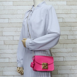 Furla Metropolis Shoulder Bag Leather Pink Ladies