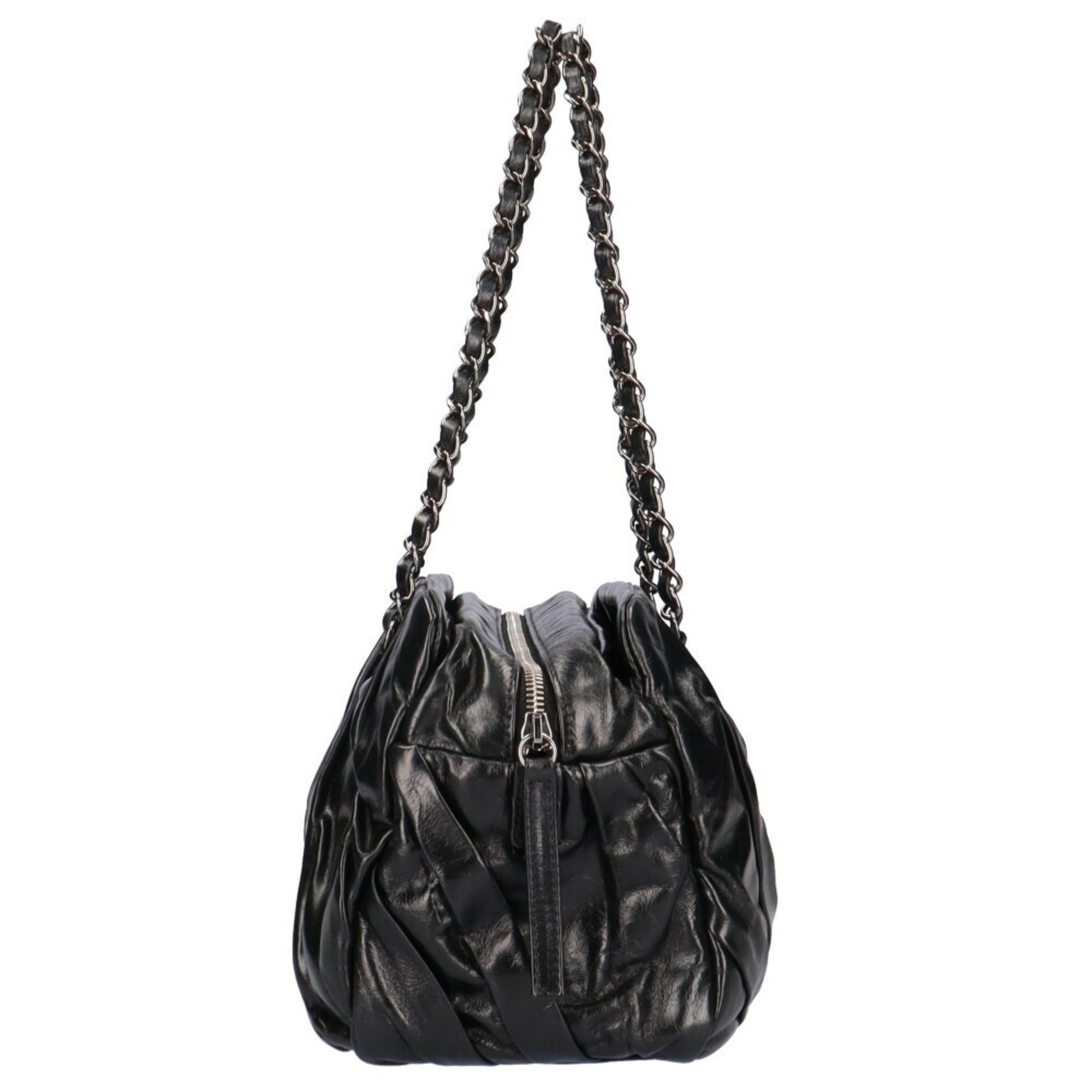 Chanel chain shoulder bag calf black ladies CHANEL