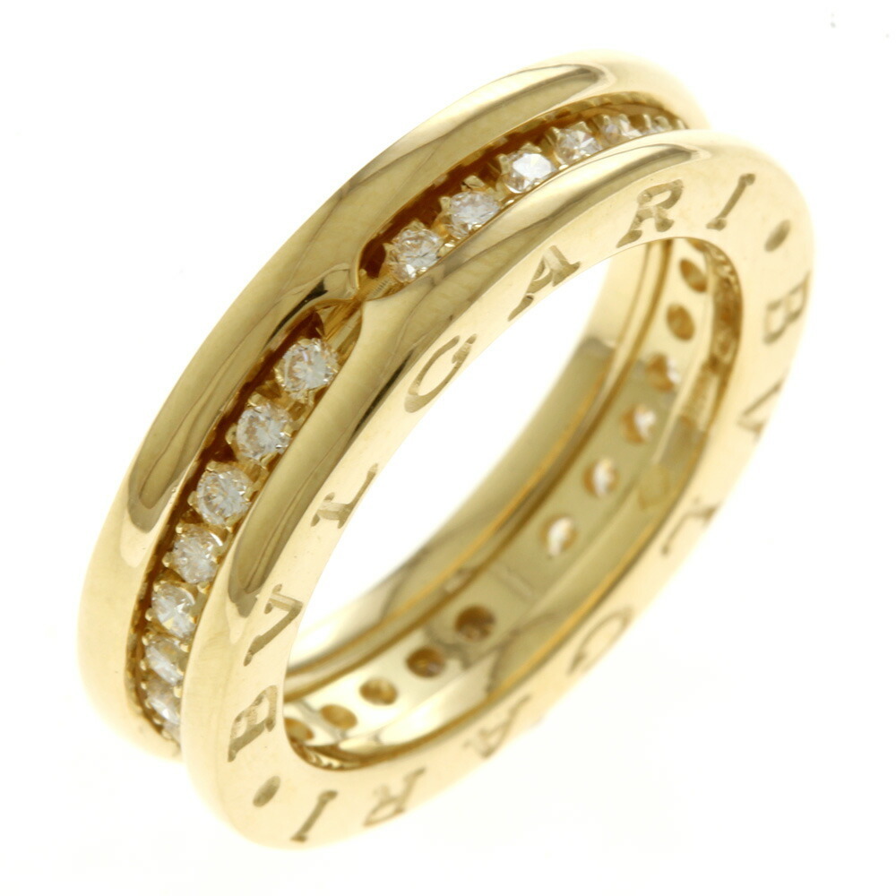 Bvlgari B.zero1 1 Band Ring No. 7.5 18K K18 Yellow Gold Diamond