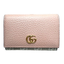 Dusty Pink Leather GG Marmont Card Case