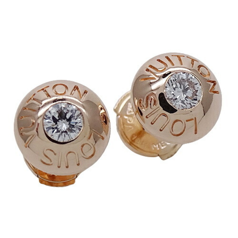 Louis Vuitton LV Pus Monogram Idile 750 Yellow Gold Diamond Earrings