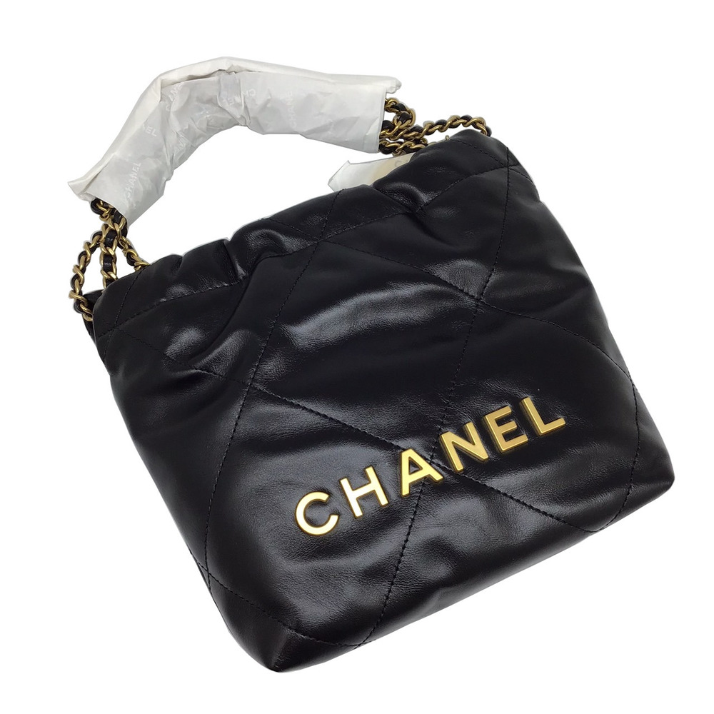 CHANEL Chanel 22 Mini Chain Shoulder Bag AS3980 Shiny Calf Black G Metal  Fittings Gold 2WAY Handbag Leather Ladies Men's Unisex