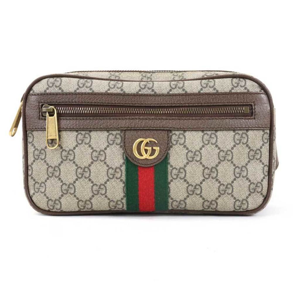 Gucci Bag Men's Body Waist Pouch Gg Supreme Ophidia Belt Brown 574796