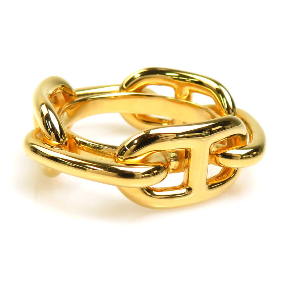 Hermes HERMES scarf ring shanedankuru metal gold unisex