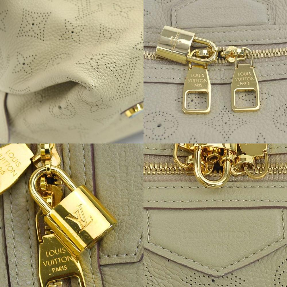 Beige Louis Vuitton Mahina Galatea MM Handbag