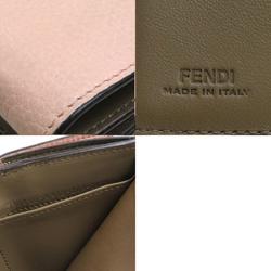 Fendi FENDI tri-fold wallet leather light pink gold ladies