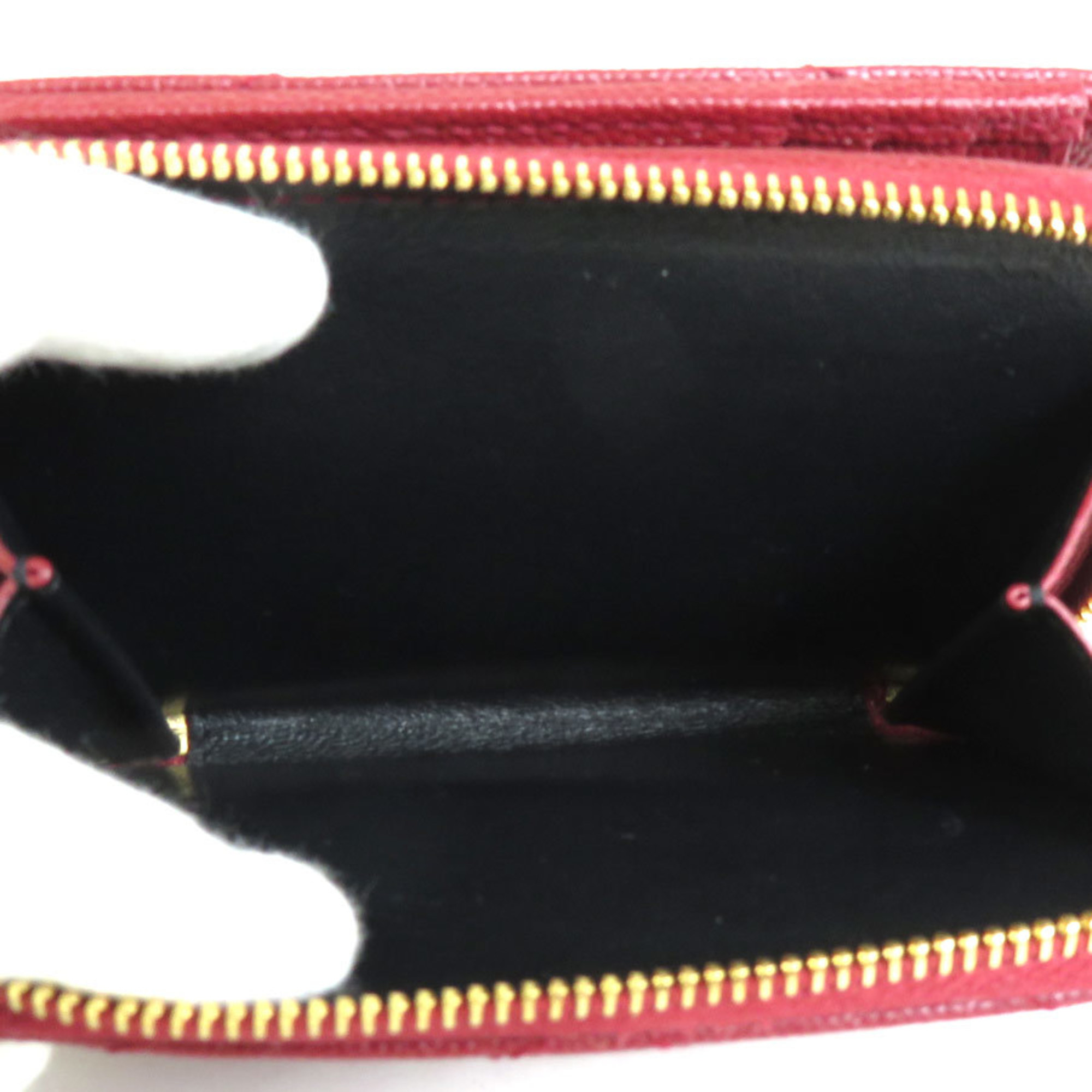 SAINT LAURENT Bifold Wallet Leather Red Ladies 403723