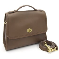 Coach Handbag 9870 Brown Leather Old Turnlock Shoulder Bag Ladies COACH