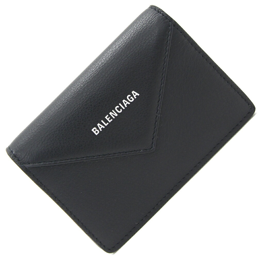 Balenciaga business card holder paper 505238 black leather case