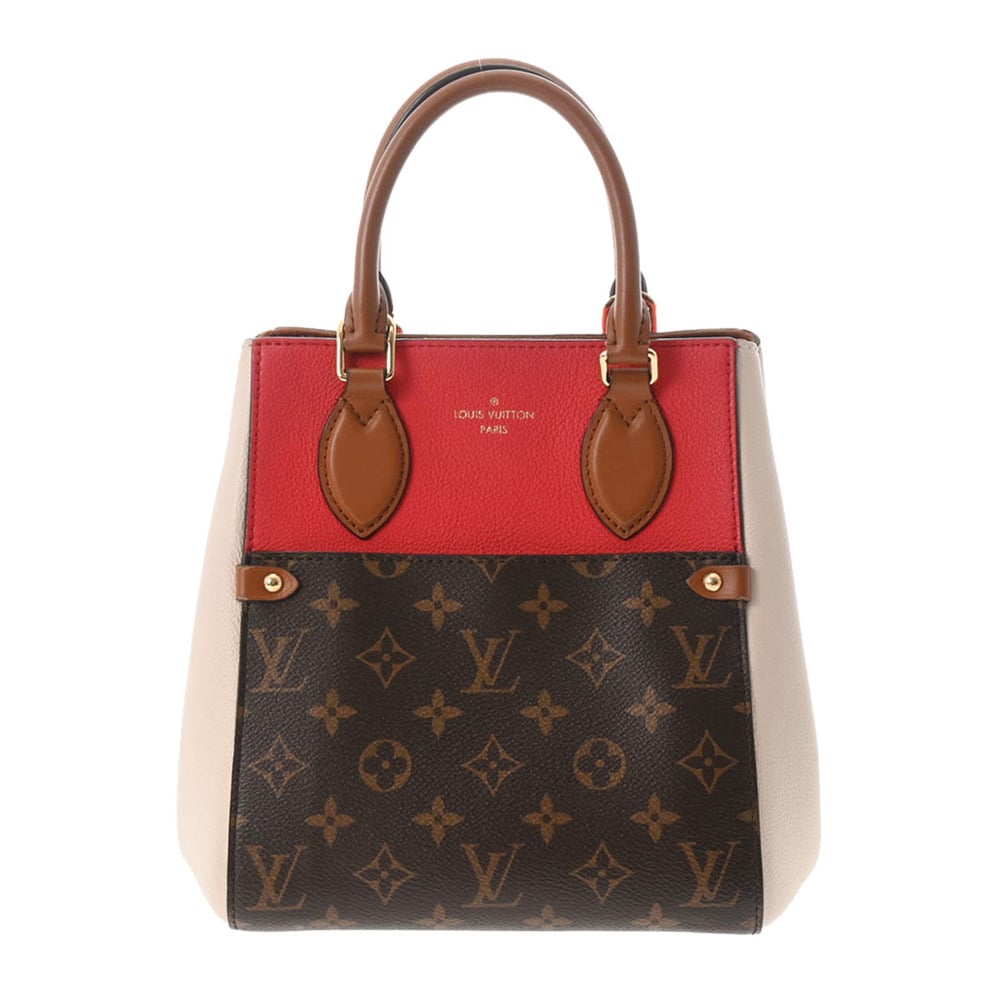 LOUIS VUITTON Louis Vuitton Monogram Fold Tote PM Series Creme Noir M45389  Women's Canvas Bag