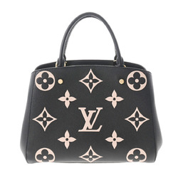 LOUIS VUITTON Louis Vuitton Montaigne BB Handbag M41053 Monogram Implant  Black 2WAY Shoulder Bag Gold Hardware