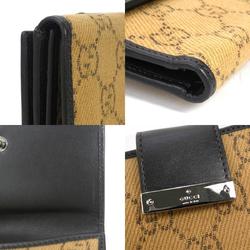 Gucci GUCCI Folio Wallet GG Canvas Canvas/Leather Beige/Dark Brown Unisex 74209