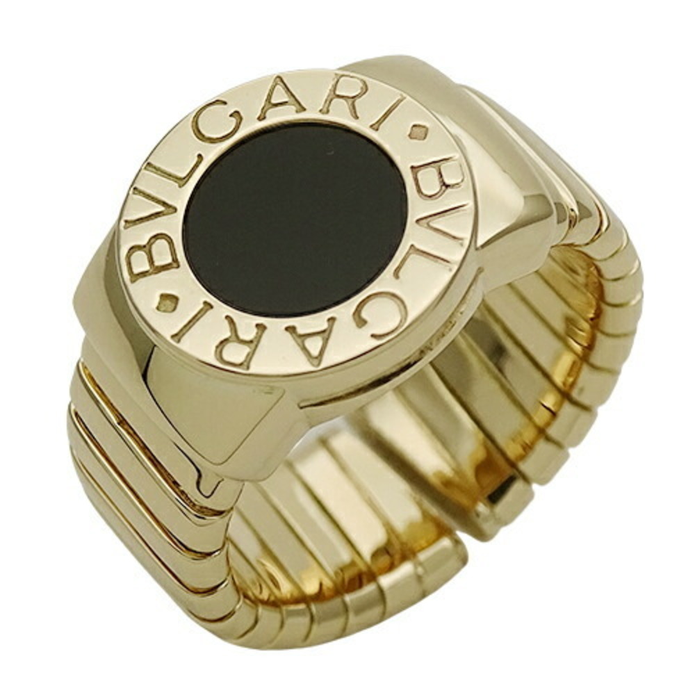 Bvlgari Ring Women's 750YG Onyx Tubogas Yellow Gold About No. 12