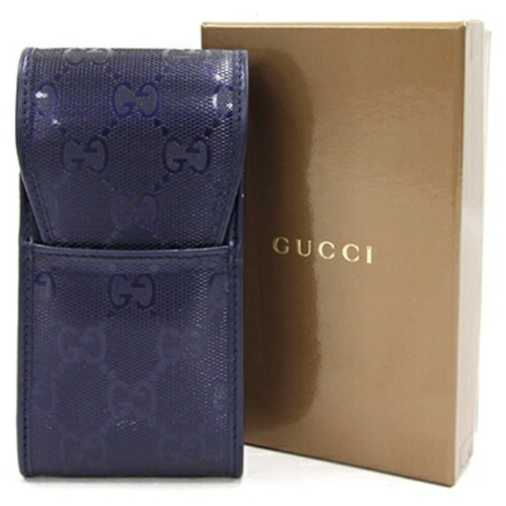 Gucci Cigarette Case GG Imprime 181716 Purple PVC Leather Men's Women's  GUCCI