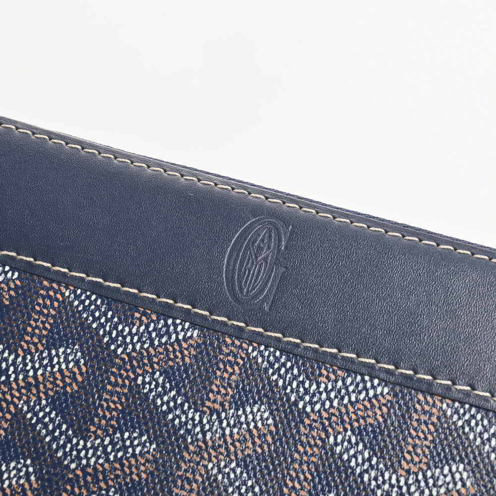 Goyard Blue Matignon GM Logo Zip Around Long Wallet – Valuxre