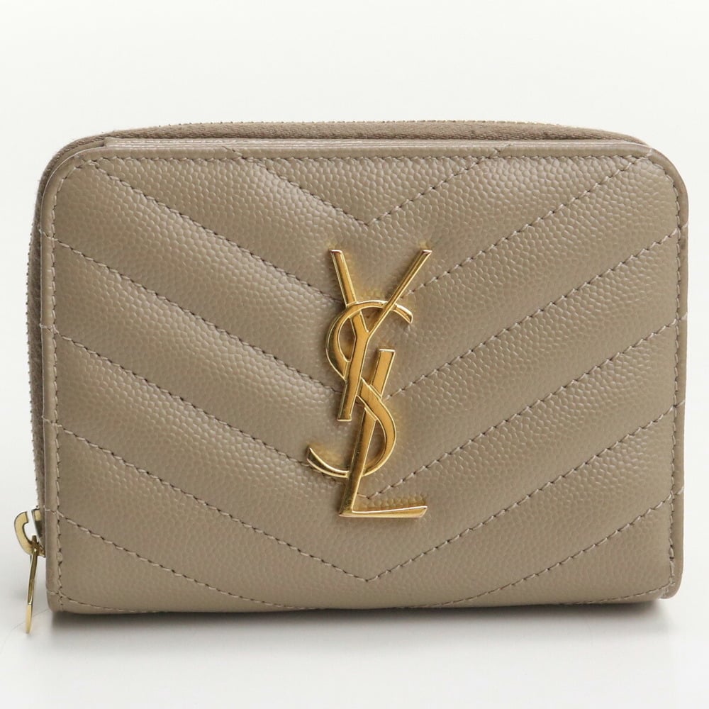 Saint Laurent Monogram Zipped Leather Wallet