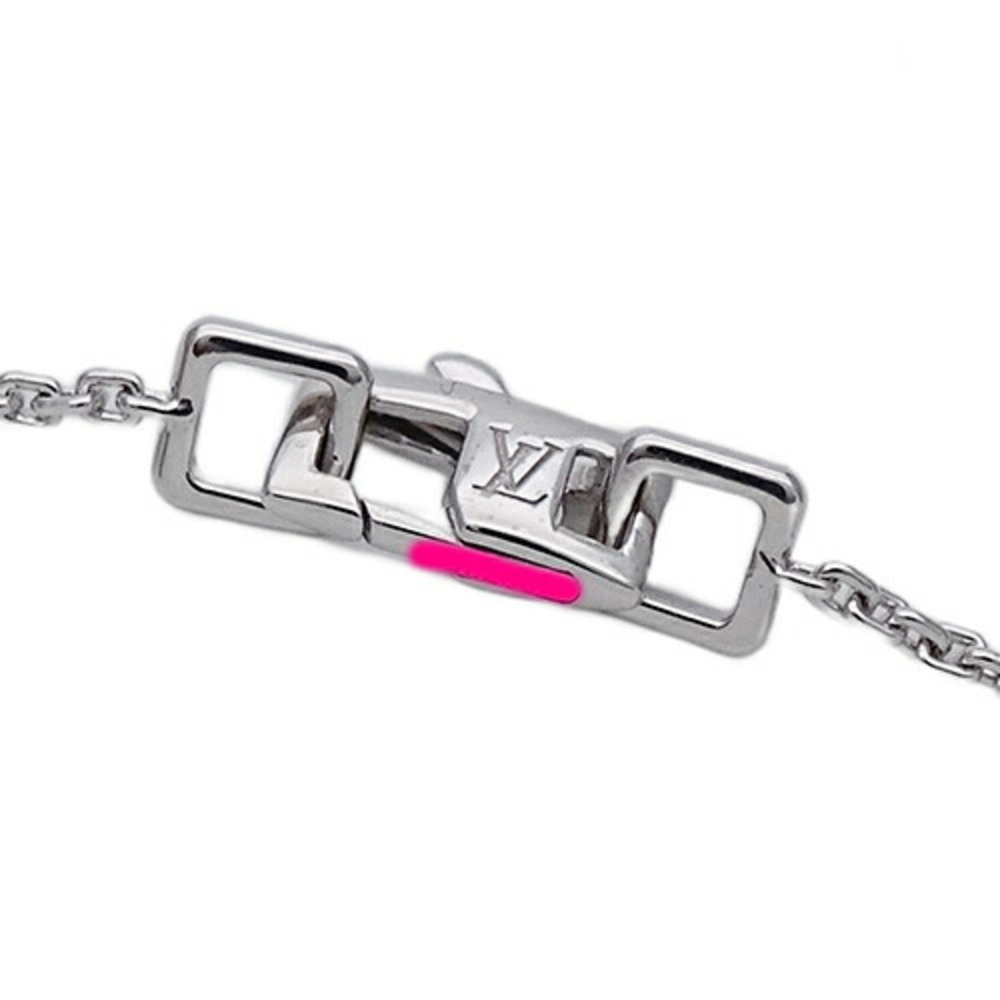 used Pre-owned Louis Vuitton Louis Vuitton Necklace Women's 750wg Pandan TIF Lockit White Gold Q93320 Polished (Good), Adult Unisex, Size: One Size
