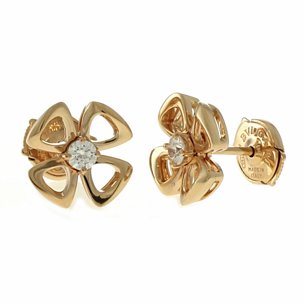 Bvlgari Fiorever Earrings 18K K18 Pink Gold Diamond Women's BVLGARI | eLADY  Globazone