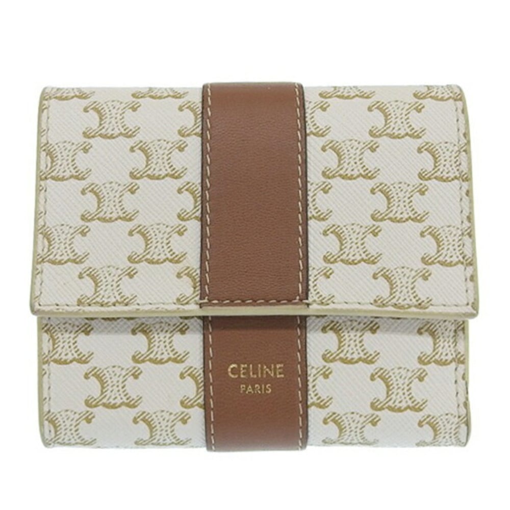 Women's Small Triomphe Wallet in Triomphe Canvas, CELINE