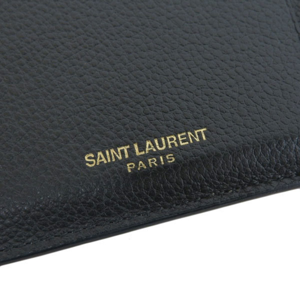 SAINT LAURENT Saint Laurent leather fragment case coin green