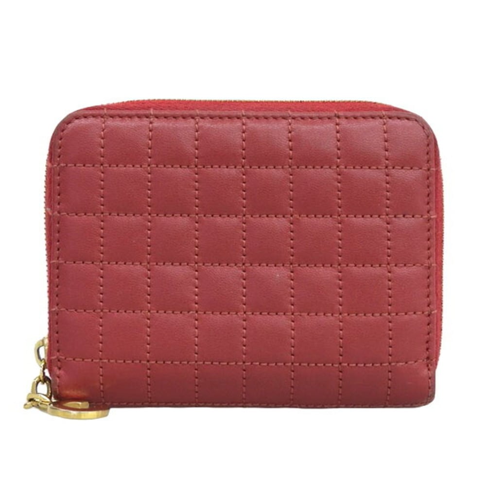 Leather Quilted Women's Wallet, Red