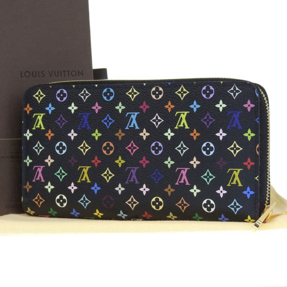 Louis Vuitton Monogram Multicolor Bifold Wallet Zippy Coin Purse